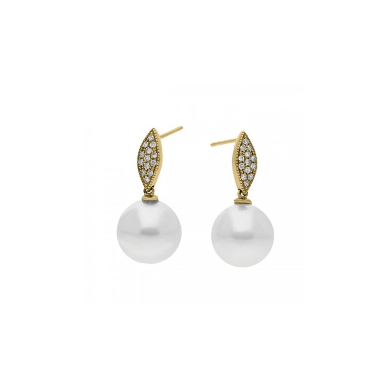 Aretes clásicos con Perla natural