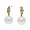 Aretes clásicos con Perla natural