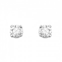 Pequeños broqueles de diamantes en oro blanco de 14K