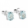 Aretes con piedras Acqua Marina en 14K