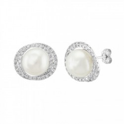 Aretes con perla natural