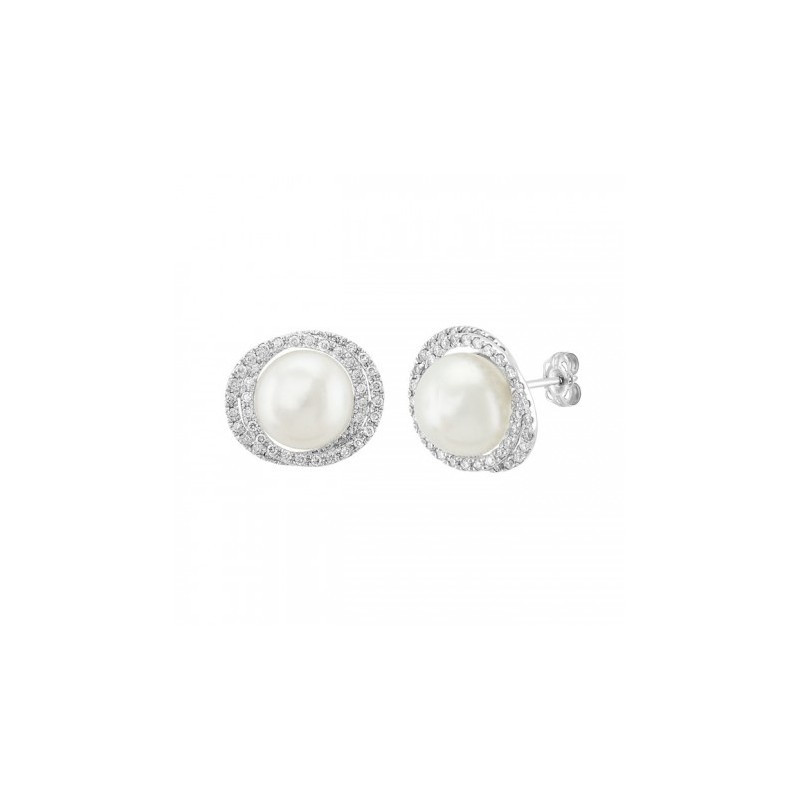 Aretes con perla natural