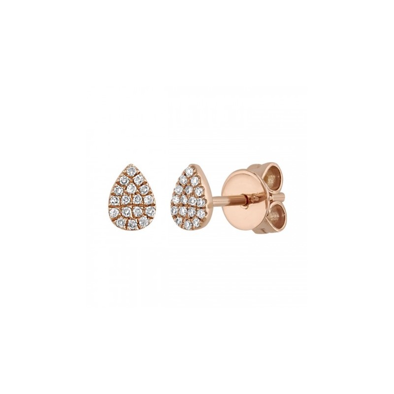 Aretes de diamantes en oro rosa