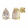 Aretes en forma de gota con Morganita natural
