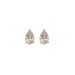 Aretes en forma de gota con Morganita natural