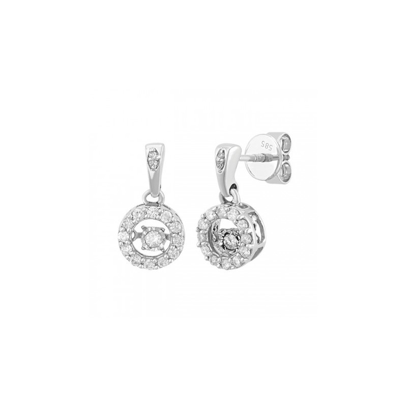 Aretes en oro blanco de 14K