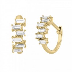 Arracadas con diamantes corte baguette