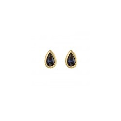 Aretes forma pera de Zafiro en 14K