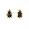 Aretes forma pera de Zafiro en 14K