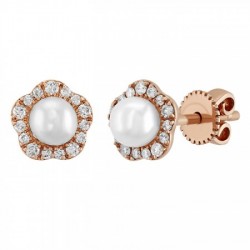 Aretes en oro rosa de 14K