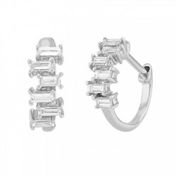 Arracadas de diamante en corte baguette