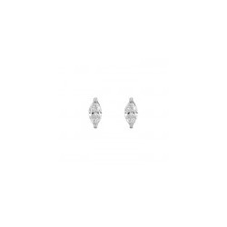 Aretes de diamantes en oro blanco de 14K