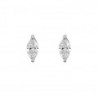 Aretes de diamantes en oro blanco de 14K