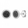 Aretes con diamantes negros en oro blanco 14K
