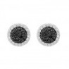Aretes con diamantes negros en oro blanco 14K
