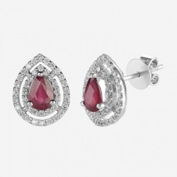 Aretes de lujo con Rubí