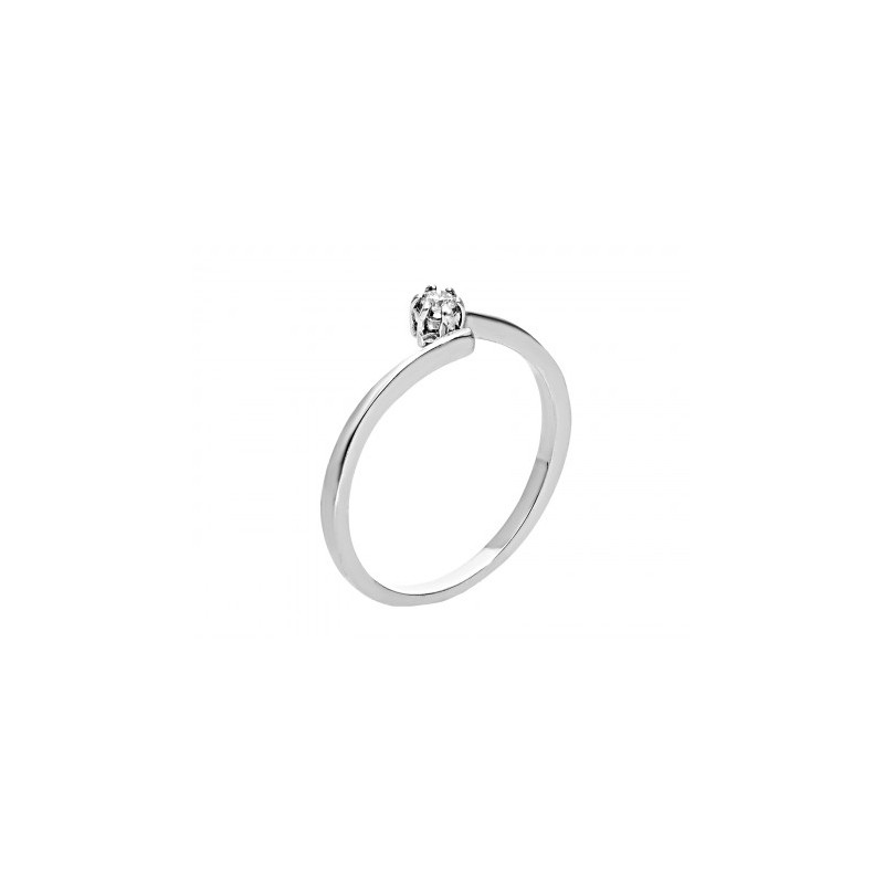 Anillo solitario en Oro blanco de 0.05 ct