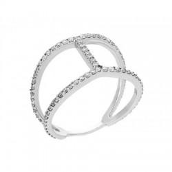 Anillo de diseño en 14K con diamantes 0.62 ct