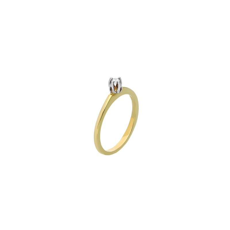 Anillo solitario en Oro amarillo de 14K 1.68 gr