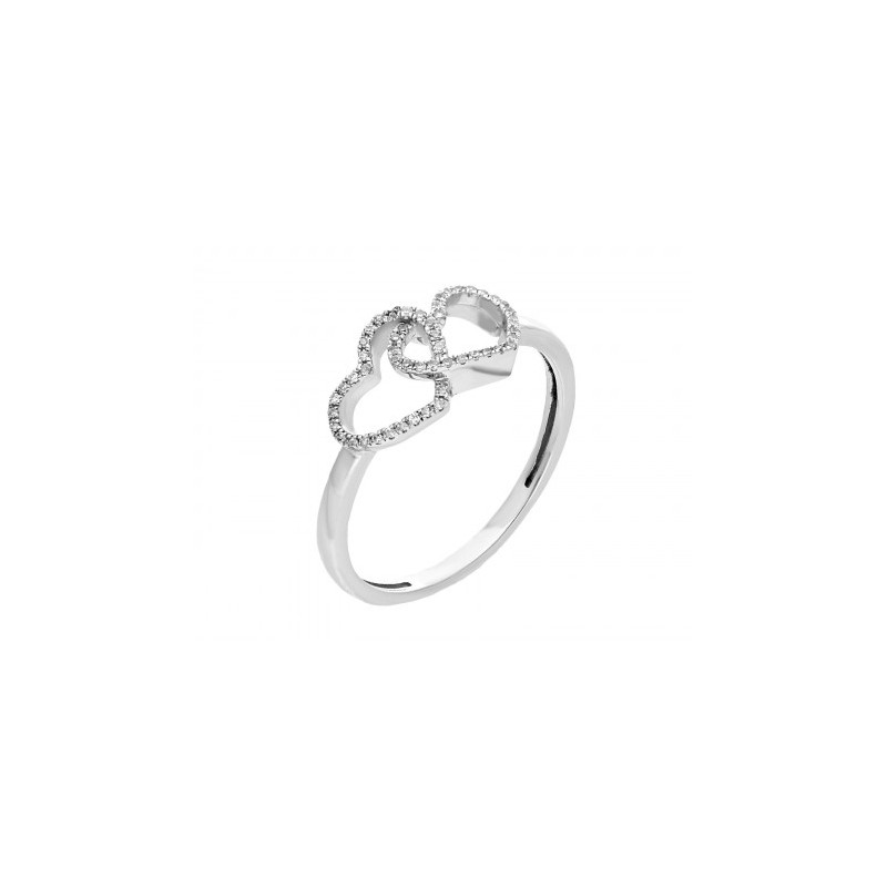 Anillo de corazones entrelazados en 14K