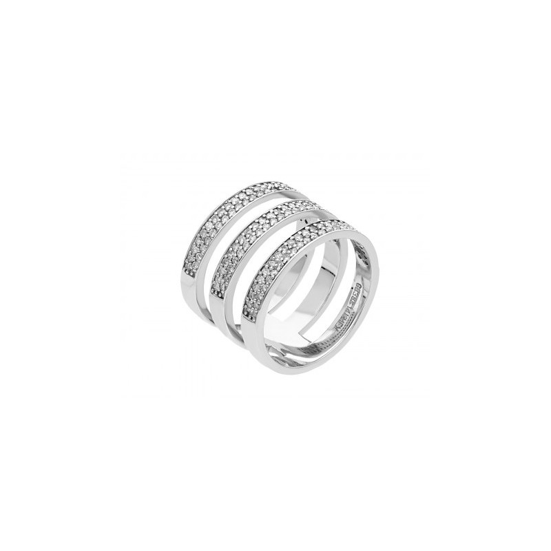 Anillo diseño triple de diamantes 0.56 ct de 14K