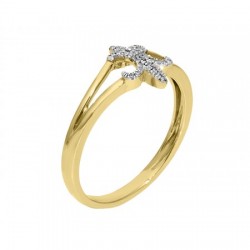 Anillo Fancy de diamantes en Oro amarillo de diseño original de 14k