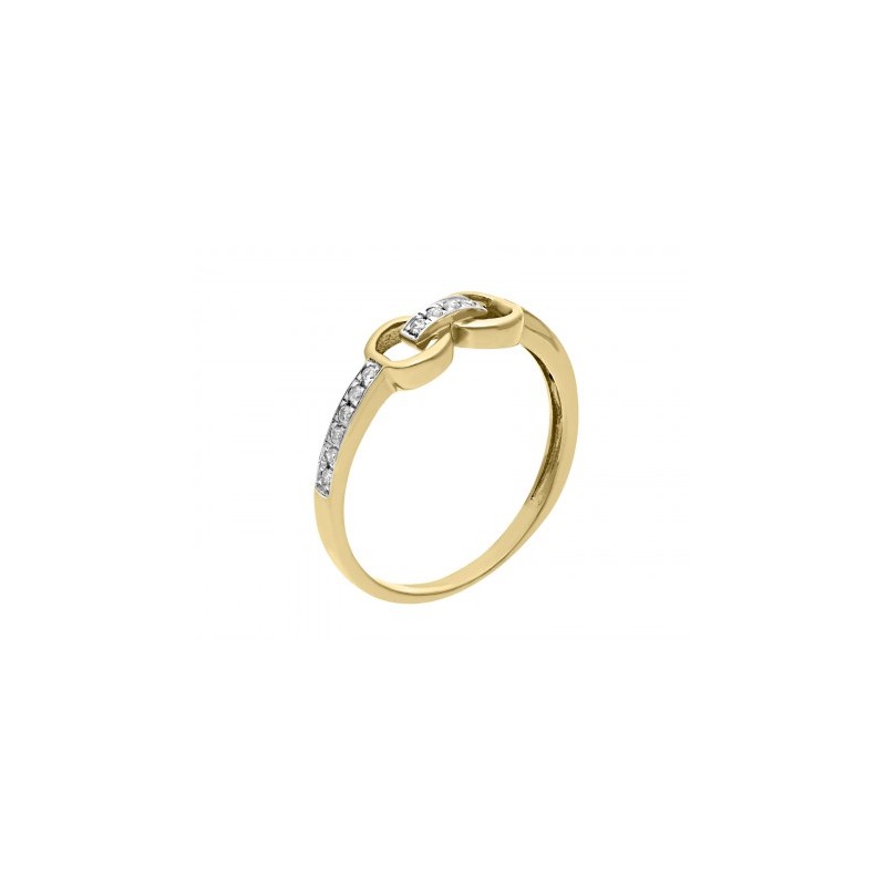 Anillo Fancy de diamantes en Oro amarillo de 14K 0.12 ct