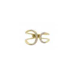 Anillo de diamantes semi abierto en oro amarillo de 0.13 ct