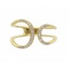 Anillo de diamantes semi abierto en oro amarillo de 0.13 ct