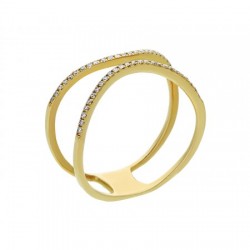 Anillo Fancy estilo doble aro en 14K 0.17 ct