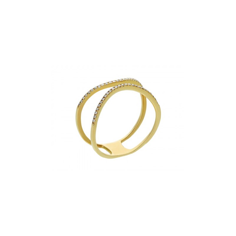 Anillo Fancy estilo doble aro en 14K 0.17 ct