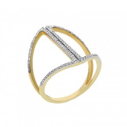 Anillo en Oro amarillo de estilo contemporáneo de 14K