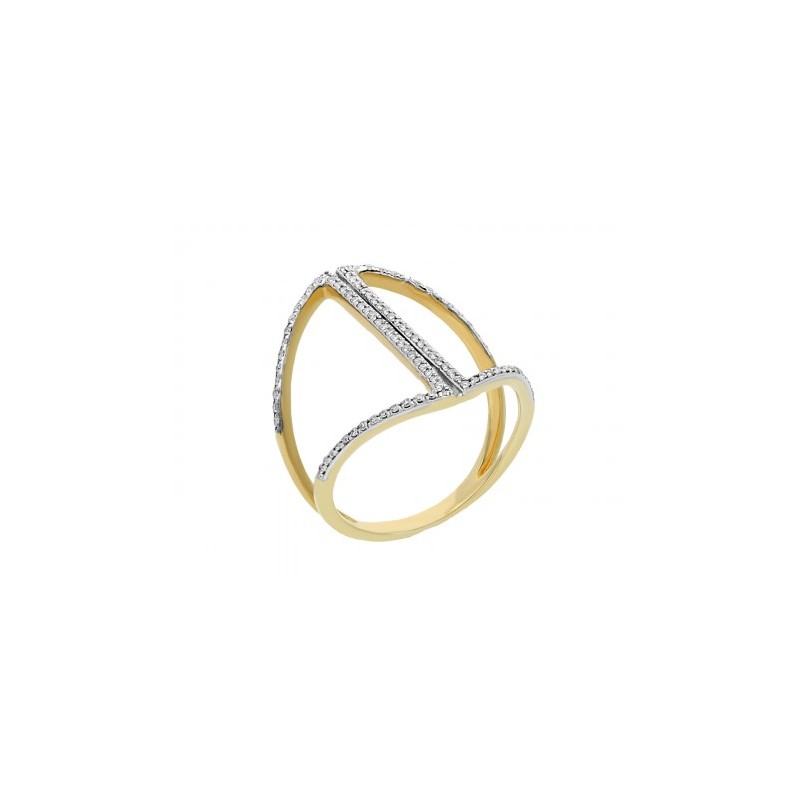 Anillo en Oro amarillo de estilo contemporáneo de 14K