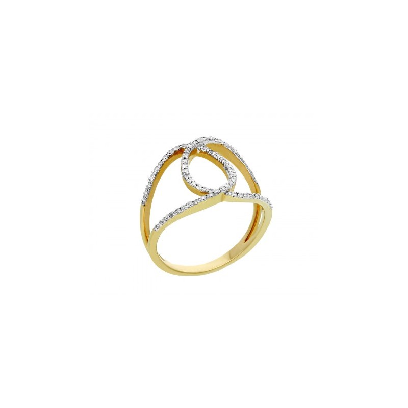 Anillo Fancy en Oro Amarillo de enlaces perfectos en 14K