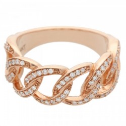 Anillo Fancy en Oro Rosa de diseño de eslabones en 14K 0.31 ct