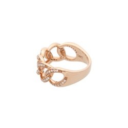 Anillo Fancy en Oro Rosa de diseño de eslabones en 14K 0.31 ct