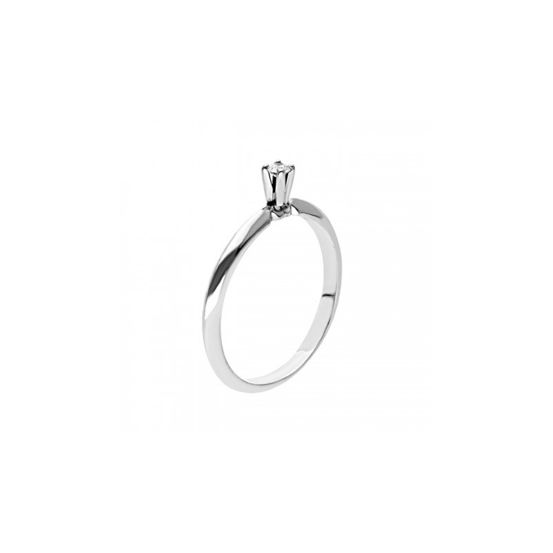 Anillo solitario en oro blanco 0.05 ct