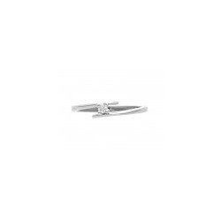 Anillo solitario en Oro blanco con 0.04 ct