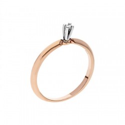 Anillo solitario en Oro Rosa de 0.04 ct