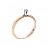 Anillo solitario en Oro Rosa de 0.04 ct