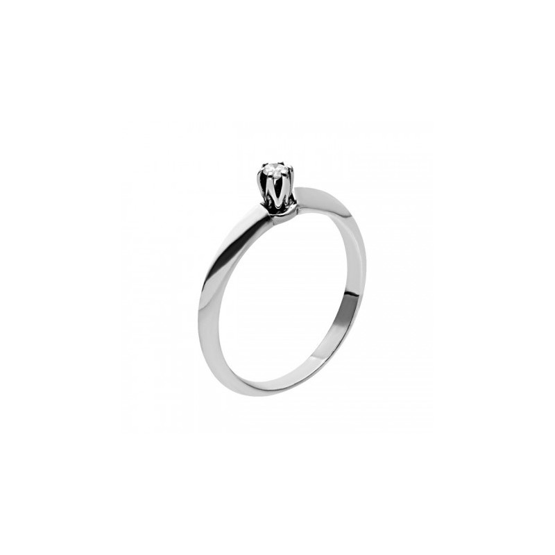 Anillo solitario de 14K 0.05 ct