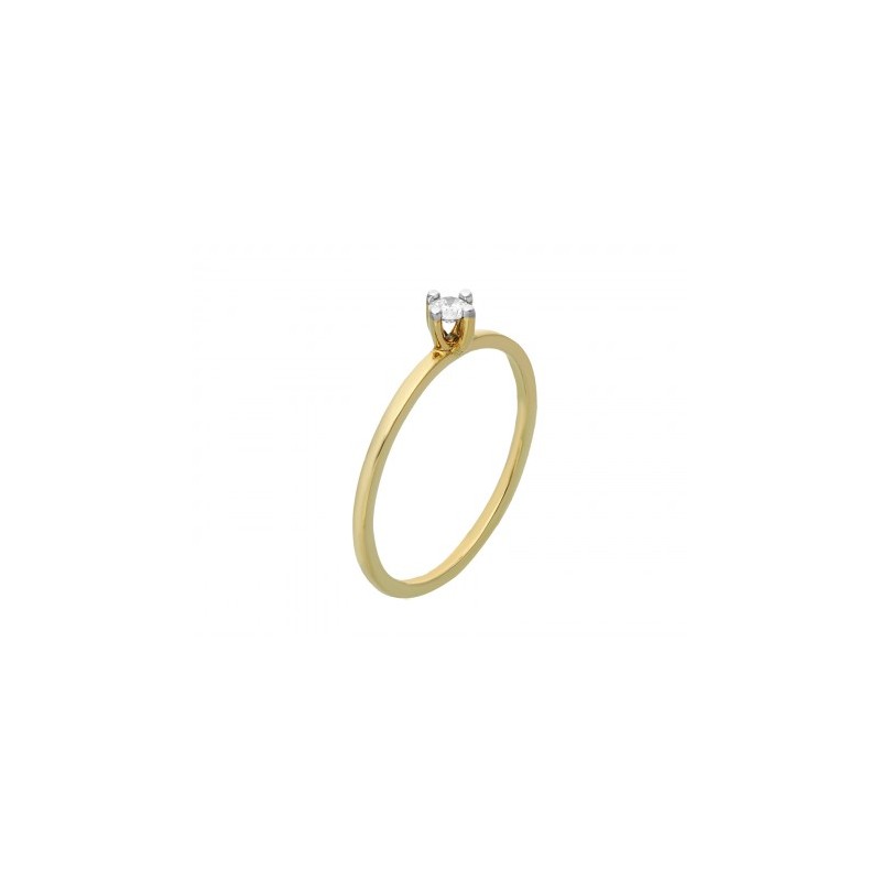Anillo solitario en Oro amarillo 14K de 1.07 gr de 0.09 ct