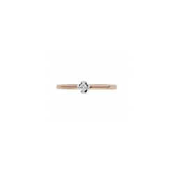 Anillo solitario con hermoso diamante de 0.05 ct en oro rosa 14K
