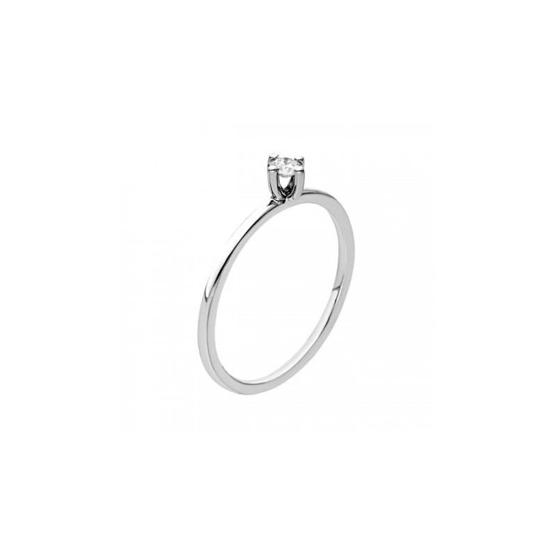 Anillo solitario en 14K de 1.20 gr con diamante de 0.09 ct