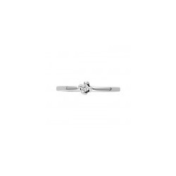 Fino anillo solitario con un diamante central de 0.05 ct