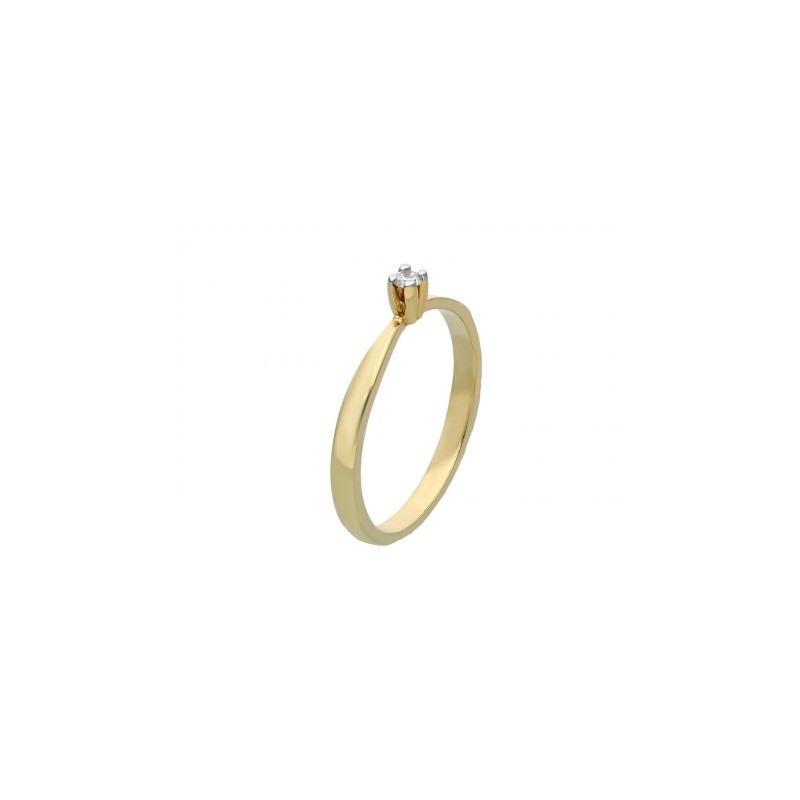 Anillo solitario en Oro Amarillo de 14K 1.55 gr