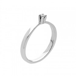 Anillo solitario de 0.04 ct en oro blanco