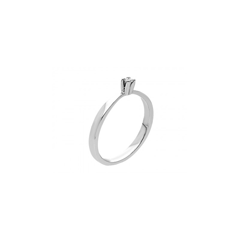 Anillo solitario de 0.04 ct en oro blanco