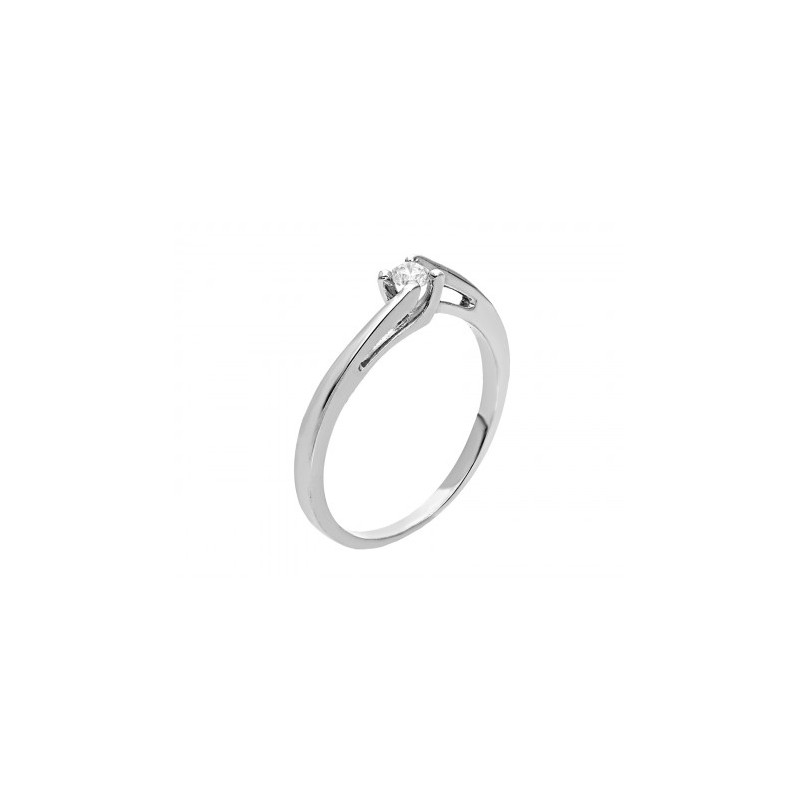 Anillo solitario de oro blanco 2.20 gr