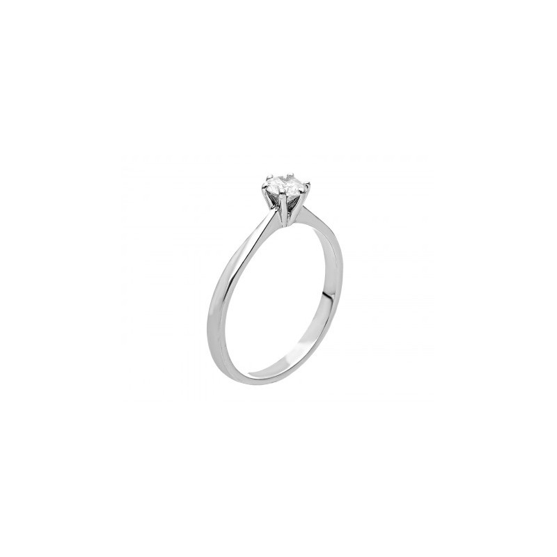 Anillo solitario en oro blanco de 0.35 ct